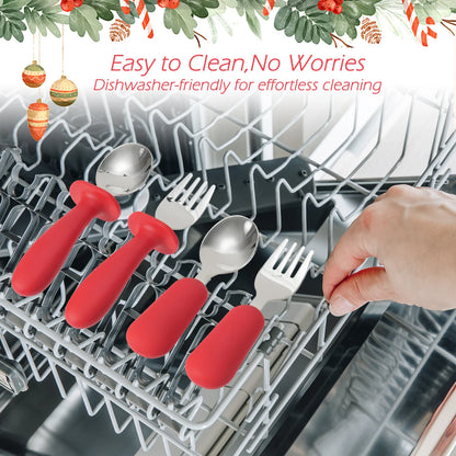 Christmas Feeding Utensils Set – Snowflake Spoons (4PCS)